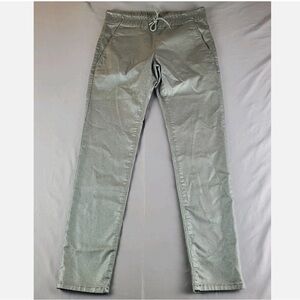 Bevy Flog Shely Drawstring Pull On Pants Silver Metallic Grid